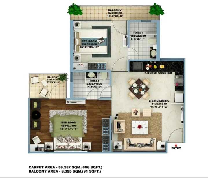 Floor plan for Lotus Homz, Sector 111